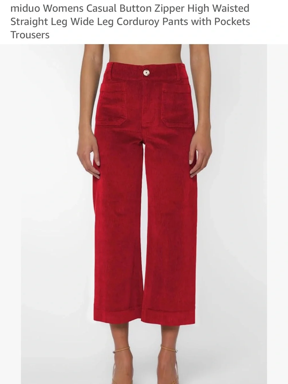 Miikasa Red Corduroy Wide-Leg Men’s Pants